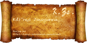 Kányi Zsuzsanna névjegykártya